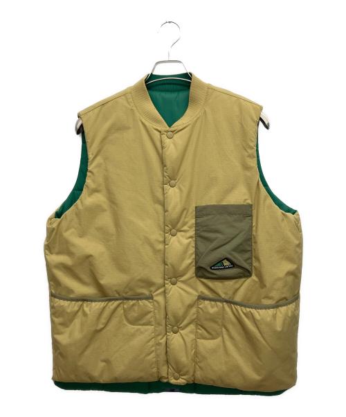 NEW BALANCE（ニューバランス）NEW BALANCE (ニューバランス) 中綿ベスト ベージュ×グリーン サイズ:LARGEの古着・服飾アイテム
