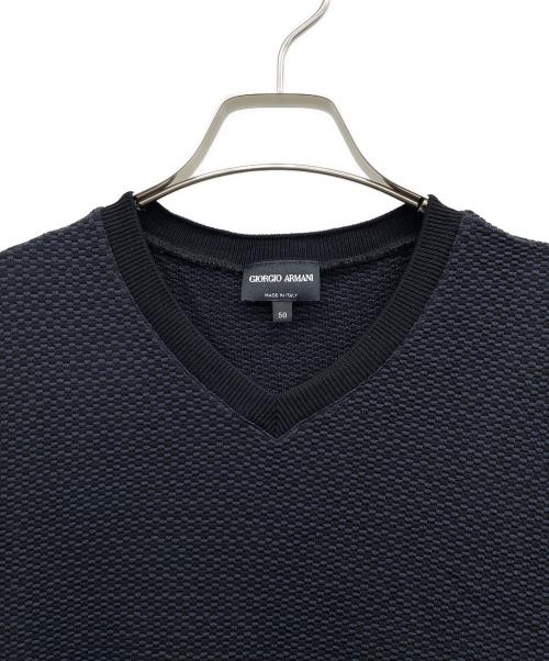 GIORGIO ARMANI（ジョルジオアルマーニ）GIORGIO ARMANI (ジョルジオアルマーニ) 半袖カットソー ネイビー サイズ:50の古着・服飾アイテム