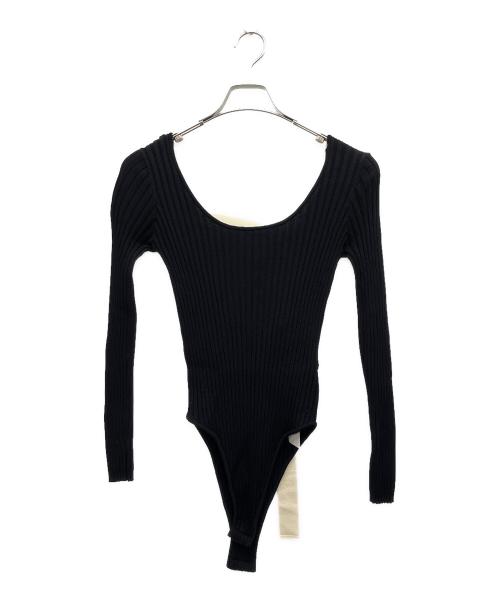 LEINWANDE（ラインヴァンド）LEINWANDE (ラインヴァンド) リブニットボディスーツロンパース ブラック サイズ:Fの古着・服飾アイテム