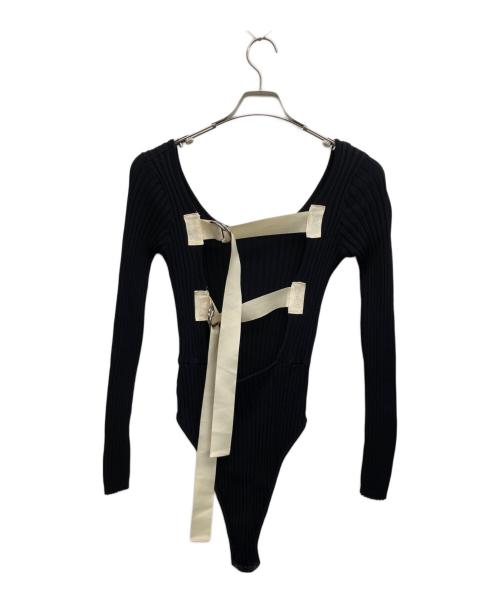 LEINWANDE（ラインヴァンド）LEINWANDE (ラインヴァンド) リブニットボディスーツロンパース ブラック サイズ:Fの古着・服飾アイテム