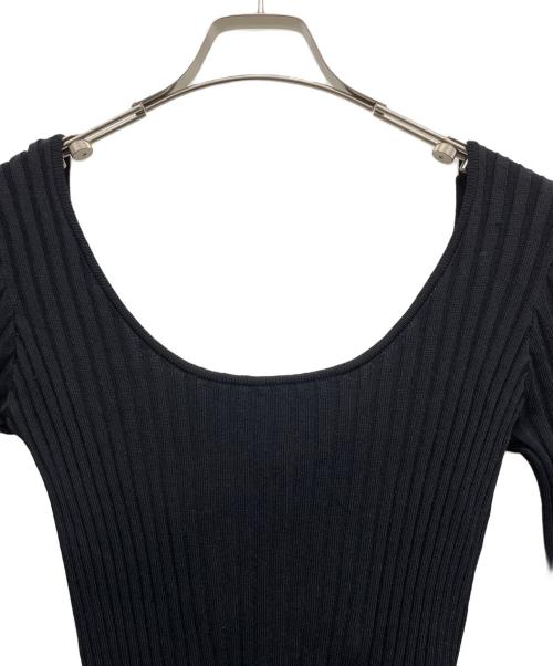 LEINWANDE（ラインヴァンド）LEINWANDE (ラインヴァンド) リブニットボディスーツロンパース ブラック サイズ:Fの古着・服飾アイテム