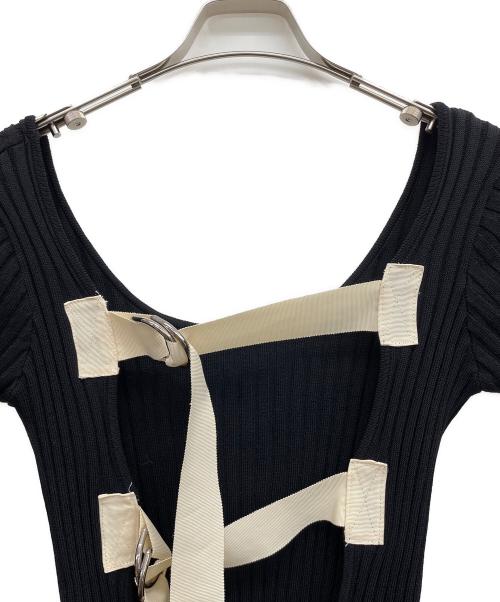 LEINWANDE（ラインヴァンド）LEINWANDE (ラインヴァンド) リブニットボディスーツロンパース ブラック サイズ:Fの古着・服飾アイテム