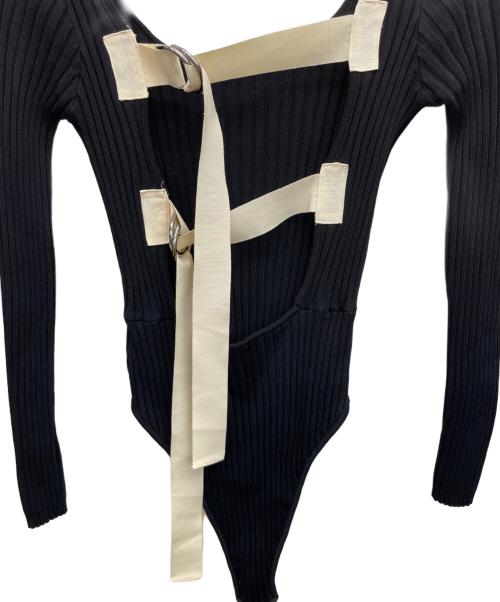LEINWANDE（ラインヴァンド）LEINWANDE (ラインヴァンド) リブニットボディスーツロンパース ブラック サイズ:Fの古着・服飾アイテム