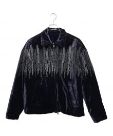 EMPORIO ARMANI（エンポリオ アルマーニ）の古着「リバーシブルベロアジャケット」｜パープル
