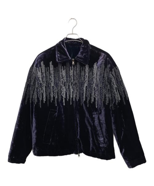 EMPORIO ARMANI（エンポリオ アルマーニ）EMPORIO ARMANI (エンポリオ アルマーニ) リバーシブルベロアジャケット パープル サイズ:44の古着・服飾アイテム