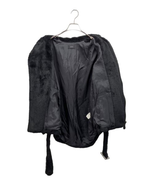 G.V.G.V（ジーヴィージーヴィー）G.V.G.V (ジーヴィージーヴィー) FAUX FUR LACE UP BIKER JACKET」（フェイクファーレースアップバイカージャケット／ライダースジャケット） ブラック サイズ:36の古着・服飾アイテム