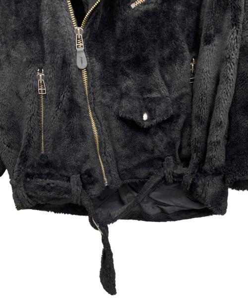 G.V.G.V（ジーヴィージーヴィー）G.V.G.V (ジーヴィージーヴィー) FAUX FUR LACE UP BIKER JACKET」（フェイクファーレースアップバイカージャケット／ライダースジャケット） ブラック サイズ:36の古着・服飾アイテム