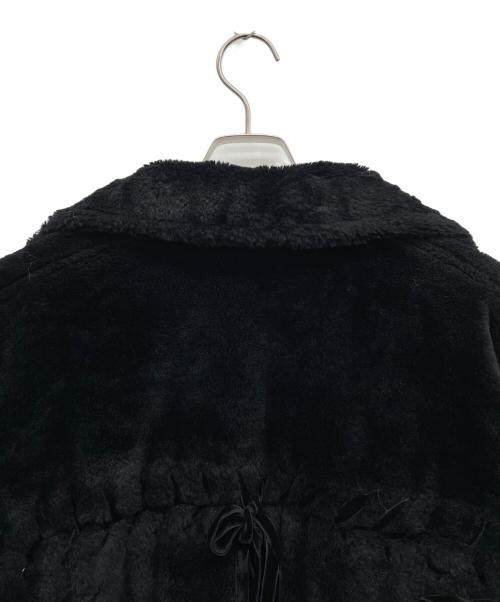 G.V.G.V（ジーヴィージーヴィー）G.V.G.V (ジーヴィージーヴィー) FAUX FUR LACE UP BIKER JACKET」（フェイクファーレースアップバイカージャケット／ライダースジャケット） ブラック サイズ:36の古着・服飾アイテム