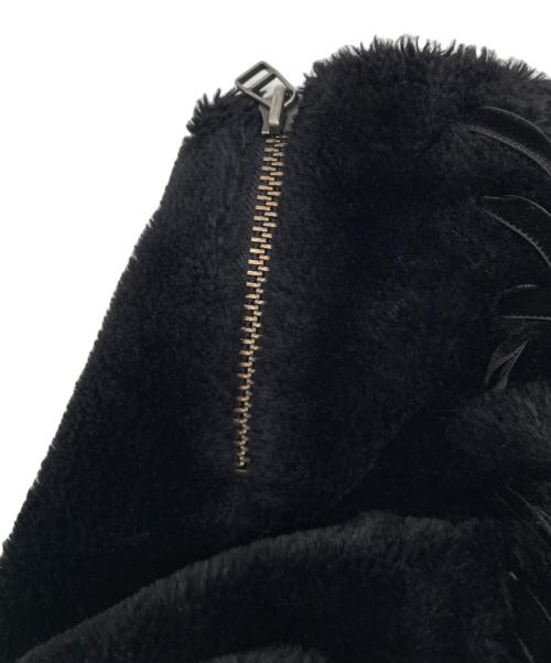 G.V.G.V（ジーヴィージーヴィー）G.V.G.V (ジーヴィージーヴィー) FAUX FUR LACE UP BIKER JACKET」（フェイクファーレースアップバイカージャケット／ライダースジャケット） ブラック サイズ:36の古着・服飾アイテム