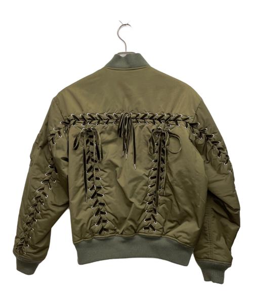 G.V.G.V（ジーヴィージーヴィー）G.V.G.V (ジーヴィージーヴィー)  LACE UP MA-1 BLOUSON（レースアップ MA-1 ブルゾン） オリーブ サイズ:34の古着・服飾アイテム