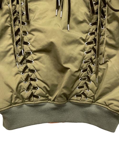 G.V.G.V（ジーヴィージーヴィー）G.V.G.V (ジーヴィージーヴィー)  LACE UP MA-1 BLOUSON（レースアップ MA-1 ブルゾン） オリーブ サイズ:34の古着・服飾アイテム