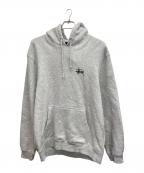 stussyステューシー）の古着「ロゴスウェットパーカー」｜グレー