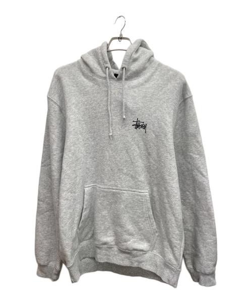 stussy（ステューシー）stussy (ステューシー) ロゴスウェットパーカー グレー サイズ:Lの古着・服飾アイテム