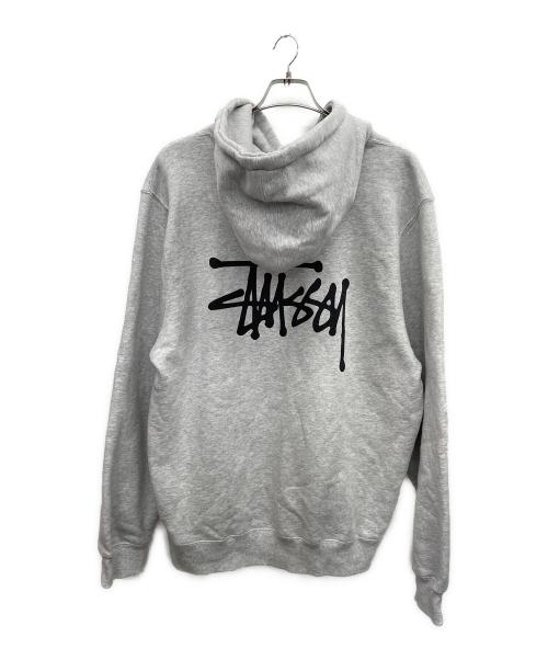 stussy（ステューシー）stussy (ステューシー) ロゴスウェットパーカー グレー サイズ:Lの古着・服飾アイテム