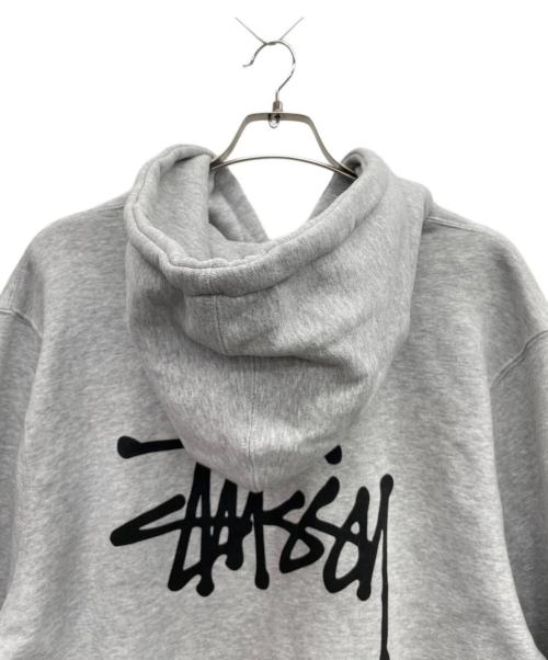 stussy（ステューシー）stussy (ステューシー) ロゴスウェットパーカー グレー サイズ:Lの古着・服飾アイテム