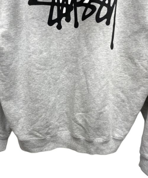 stussy（ステューシー）stussy (ステューシー) ロゴスウェットパーカー グレー サイズ:Lの古着・服飾アイテム
