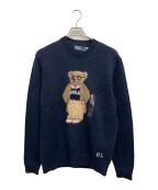 POLO RALPH LAURENポロ・ラルフローレン）の古着「ポロベアコットンブレンドセーター」｜ネイビー