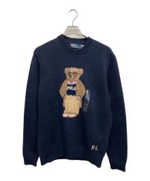 POLO RALPH LAUREN（ポロ・ラルフローレン）の古着「ポロベアコットンブレンドセーター」｜ネイビー