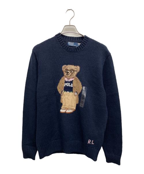 POLO RALPH LAUREN（ポロ・ラルフローレン）POLO RALPH LAUREN (ポロ・ラルフローレン) ポロベアコットンブレンドセーター ネイビー サイズ:M 未使用品の古着・服飾アイテム