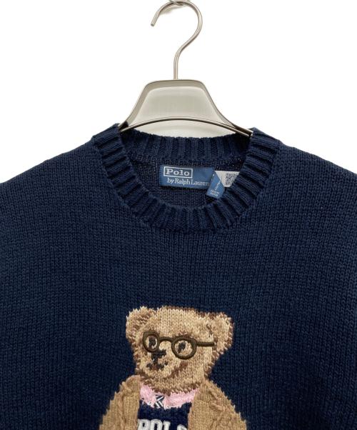 POLO RALPH LAUREN（ポロ・ラルフローレン）POLO RALPH LAUREN (ポロ・ラルフローレン) ポロベアコットンブレンドセーター ネイビー サイズ:M 未使用品の古着・服飾アイテム