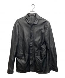 ARMANI COLLEZIONI（アルマーニ コレツィオーニ）の古着「レザーコート」｜ブラック