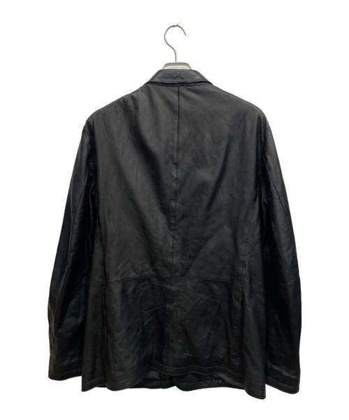 ARMANI COLLEZIONI（アルマーニ コレツィオーニ）ARMANI COLLEZIONI (アルマーニ コレツィオーニ) レザーコート ブラック サイズ:52の古着・服飾アイテム