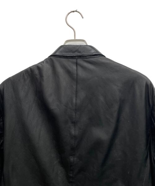 ARMANI COLLEZIONI（アルマーニ コレツィオーニ）ARMANI COLLEZIONI (アルマーニ コレツィオーニ) レザーコート ブラック サイズ:52の古着・服飾アイテム