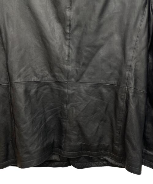 ARMANI COLLEZIONI（アルマーニ コレツィオーニ）ARMANI COLLEZIONI (アルマーニ コレツィオーニ) レザーコート ブラック サイズ:52の古着・服飾アイテム