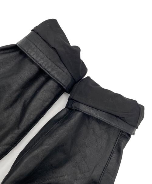 ARMANI COLLEZIONI（アルマーニ コレツィオーニ）ARMANI COLLEZIONI (アルマーニ コレツィオーニ) レザーコート ブラック サイズ:52の古着・服飾アイテム
