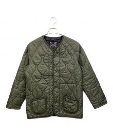 LAVENHAM（ラベンハム）の古着「ノーカラー キルティングジャケット」｜グリーン