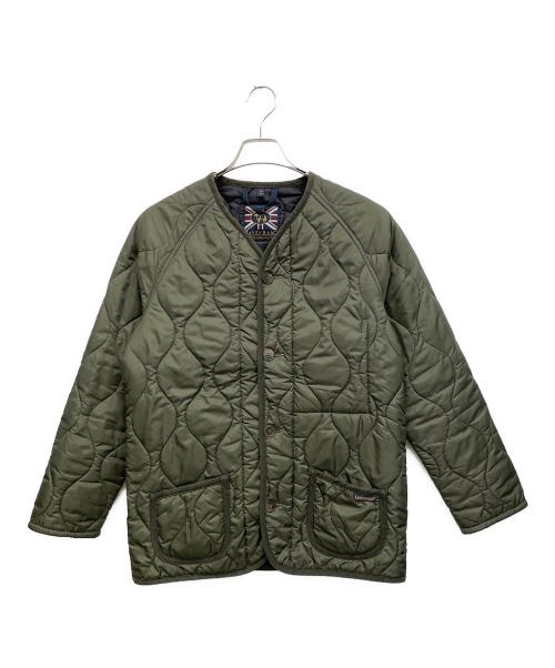LAVENHAM（ラベンハム）LAVENHAM (ラベンハム) ノーカラー キルティングジャケット グリーン サイズ:Mの古着・服飾アイテム