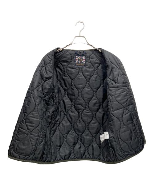 LAVENHAM（ラベンハム）LAVENHAM (ラベンハム) ノーカラー キルティングジャケット グリーン サイズ:Mの古着・服飾アイテム