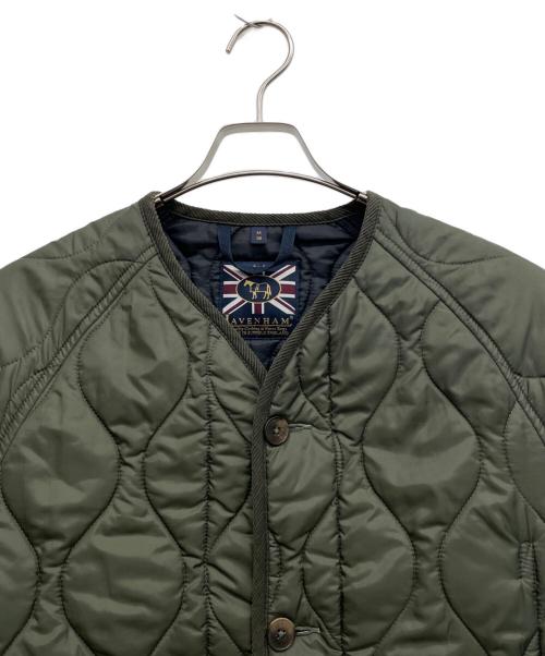 LAVENHAM（ラベンハム）LAVENHAM (ラベンハム) ノーカラー キルティングジャケット グリーン サイズ:Mの古着・服飾アイテム