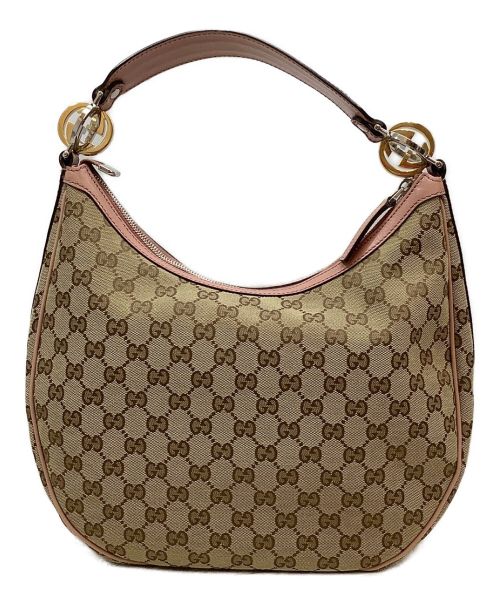 GUCCI（グッチ）GUCCI (グッチ) ワンショルダーバッグ ベージュ×ピンクの古着・服飾アイテム