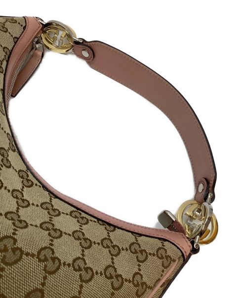 GUCCI（グッチ）GUCCI (グッチ) ワンショルダーバッグ ベージュ×ピンクの古着・服飾アイテム