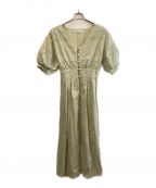 MERCURY DUOマーキュリーデュオ）の古着「コットンカットワークボリュームスリーブワンピース」｜グリーン