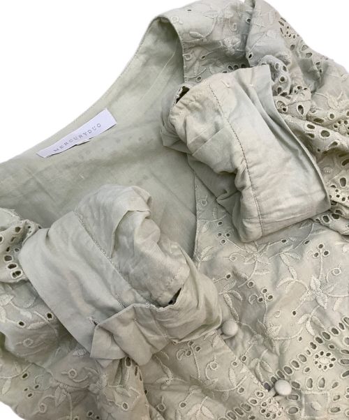 MERCURY DUO（マーキュリーデュオ）MERCURY DUO (マーキュリーデュオ) コットンカットワークボリュームスリーブワンピース グリーン サイズ:Fの古着・服飾アイテム