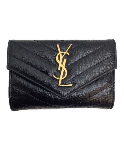 Saint Laurent Paris（サンローランパリ）Saint Laurent Paris (サンローランパリ) 2つ折り財布 ブラックの古着・服飾アイテム