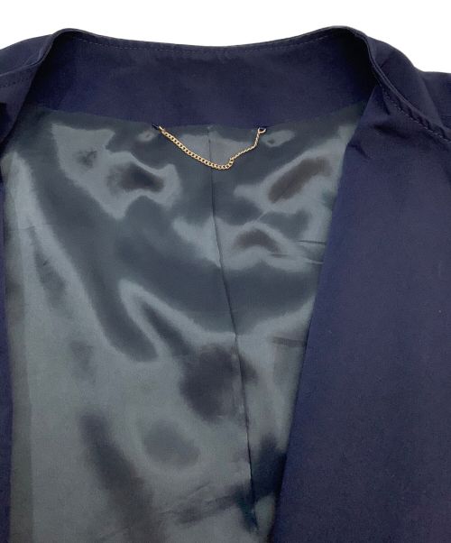 NOLLEY'S（ノーリーズ）NOLLEY'S (ノーリーズ) トリアセ混タッサーベルテッドコート ネイビー サイズ:Sの古着・服飾アイテム