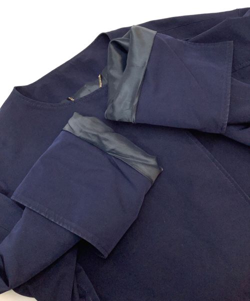 NOLLEY'S（ノーリーズ）NOLLEY'S (ノーリーズ) トリアセ混タッサーベルテッドコート ネイビー サイズ:Sの古着・服飾アイテム