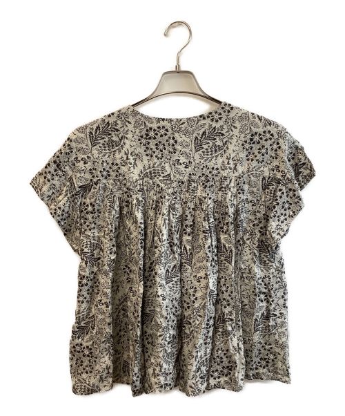 SOLEIADO（ソレイアード）SOLEIADO (ソレイアード) 半袖ブラウス ブラック×ホワイト サイズ:36の古着・服飾アイテム