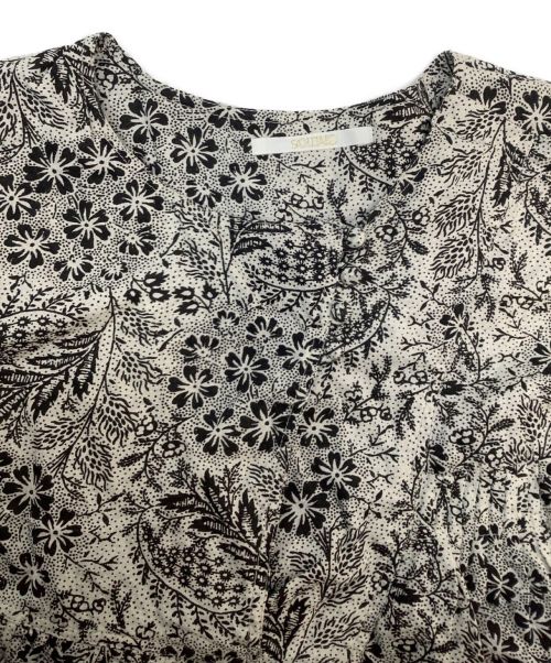 SOLEIADO（ソレイアード）SOLEIADO (ソレイアード) 半袖ブラウス ブラック×ホワイト サイズ:36の古着・服飾アイテム