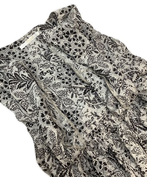 SOLEIADO（ソレイアード）SOLEIADO (ソレイアード) 半袖ブラウス ブラック×ホワイト サイズ:36の古着・服飾アイテム