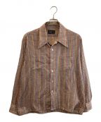 J.C.PENNYジェーシーペニー）の古着「長袖シャツ」｜ブラウン×イエロー