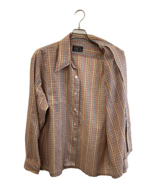 J.C.PENNY（ジェーシーペニー）J.C.PENNY (J.C.ペニー) 長袖シャツ ブラウン×イエロー サイズ:Lの古着・服飾アイテム