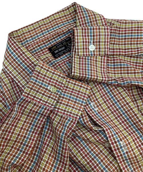 J.C.PENNY（ジェーシーペニー）J.C.PENNY (J.C.ペニー) 長袖シャツ ブラウン×イエロー サイズ:Lの古着・服飾アイテム