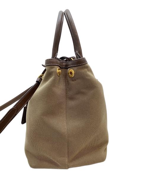 PRADA（プラダ）PRADA (プラダ) ロゴジャガード2WAYバッグ ベージュの古着・服飾アイテム