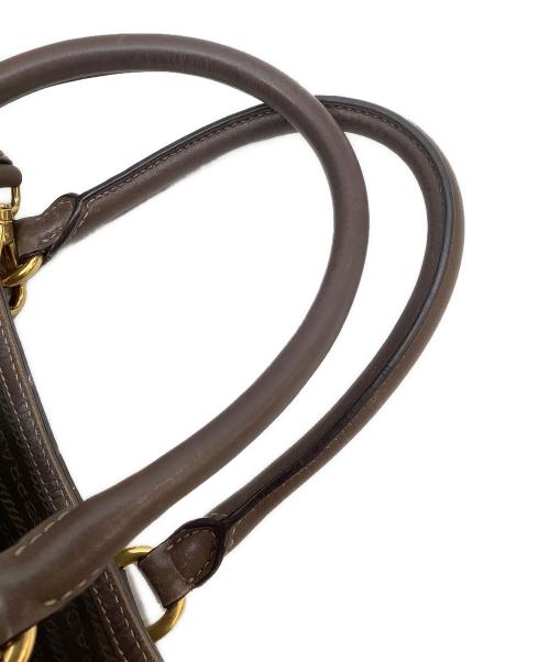 PRADA（プラダ）PRADA (プラダ) ロゴジャガード2WAYバッグ ベージュの古着・服飾アイテム