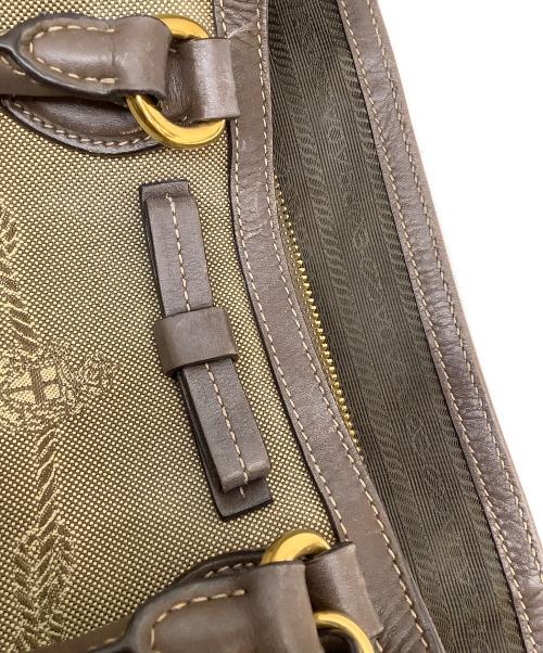 PRADA（プラダ）PRADA (プラダ) ロゴジャガード2WAYバッグ ベージュの古着・服飾アイテム