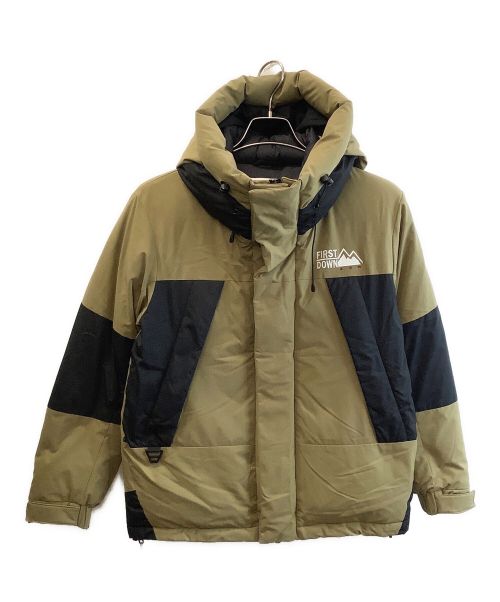 FIRST DOWN（ファーストダウン）FIRST DOWN (ファーストダウン) ダウンジャケット ブラウン×ブラック サイズ:Sの古着・服飾アイテム